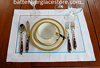Placemat. BLUE ATOLL COLOR CORD. 14"x20" Placemat